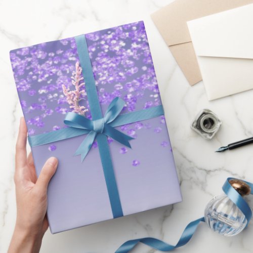 Elegant Royal Purple Glitter Ombre Cascading Wrapping Paper