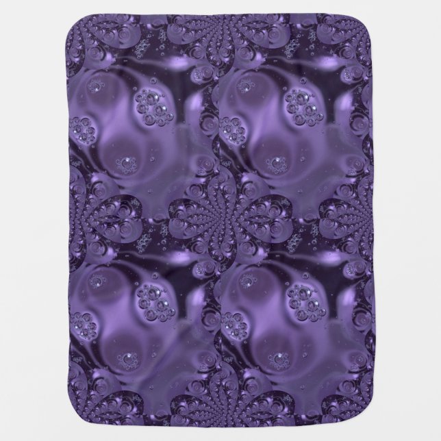 Elegant Royal Purple Liquid Sparkle Baby Blanket (Front)