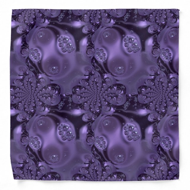 Elegant Royal Purple Liquid Sparkle Bandana (Front)