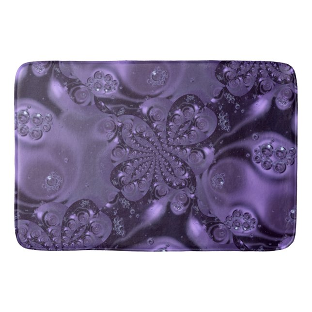 Elegant Royal Purple Liquid Sparkle Bath Mat (Front)