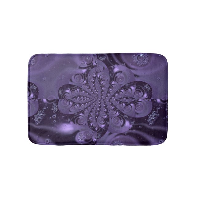 Elegant Royal Purple Liquid Sparkle Bath Mat (Front)