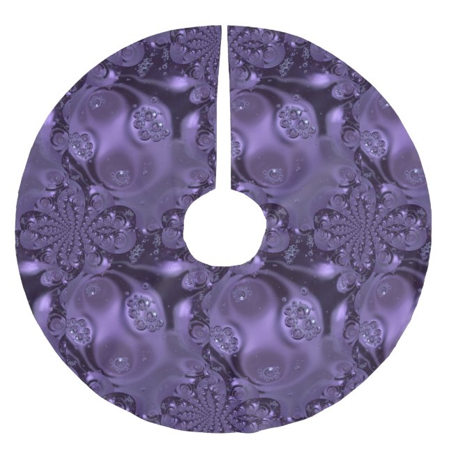 Elegant Royal Purple Liquid Sparkle Brushed Polyester Tree Skirt (Front)