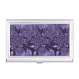 Elegant Royal Purple Liquid Sparkle Business Card Case
