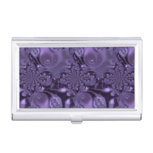 Elegant Royal Purple Liquid Sparkle Business Card Case