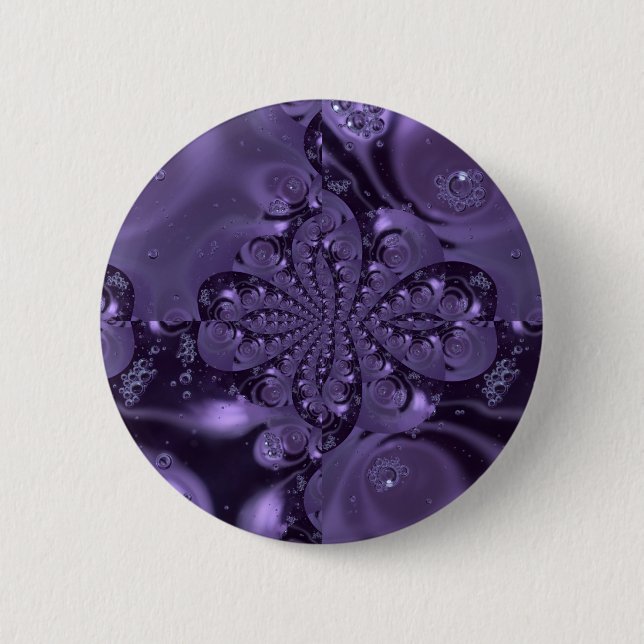 Elegant Royal Purple Liquid Sparkle Button (Front)