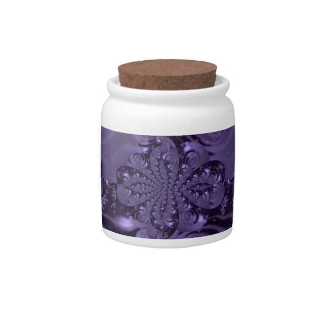 Elegant Royal Purple Liquid Sparkle Candy Jar (Front)