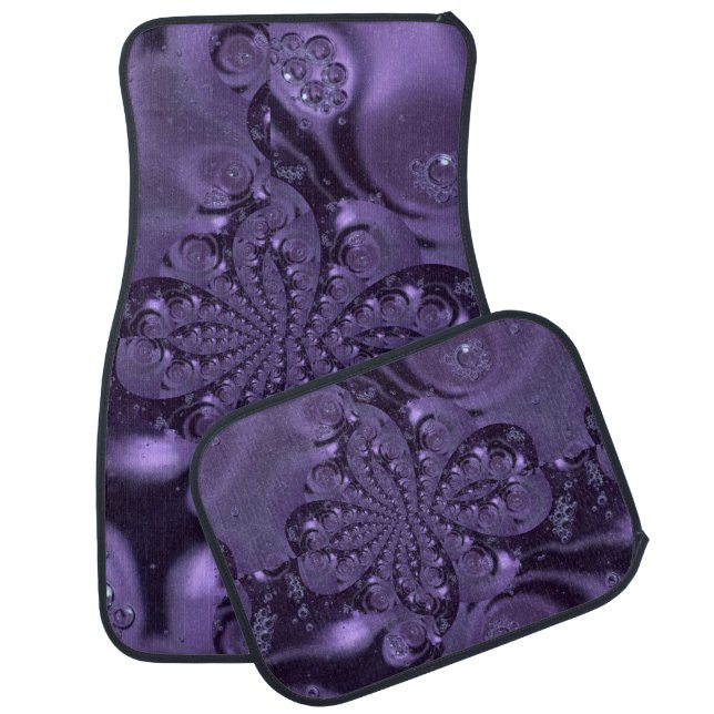 Elegant Royal Purple Liquid Sparkle Car Floor Mat (Set)