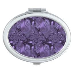 Elegant Royal Purple Liquid Sparkle Compact Mirror