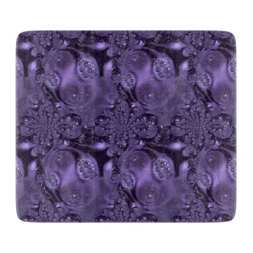 Elegant Royal Purple Liquid Sparkle Cutting Board