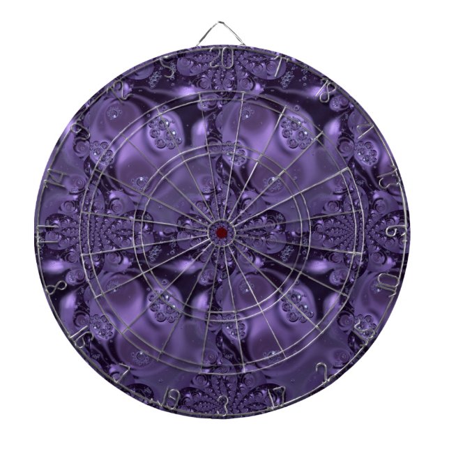 Elegant Royal Purple Liquid Sparkle Dart Board (Front)