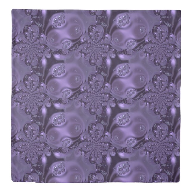 Elegant Royal Purple Liquid Sparkle Duvet Cover (Front)