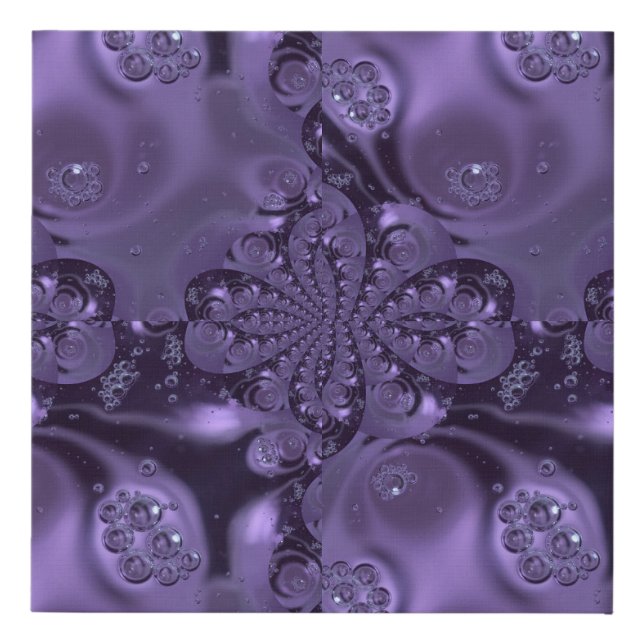 Elegant Royal Purple Liquid Sparkle Faux Canvas Print (Front)