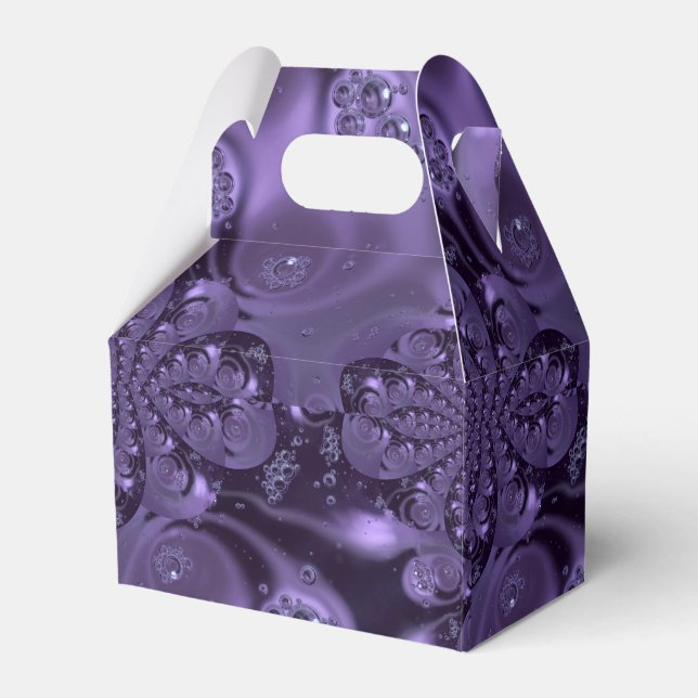Elegant Royal Purple Liquid Sparkle Favor Boxes (Front Side)
