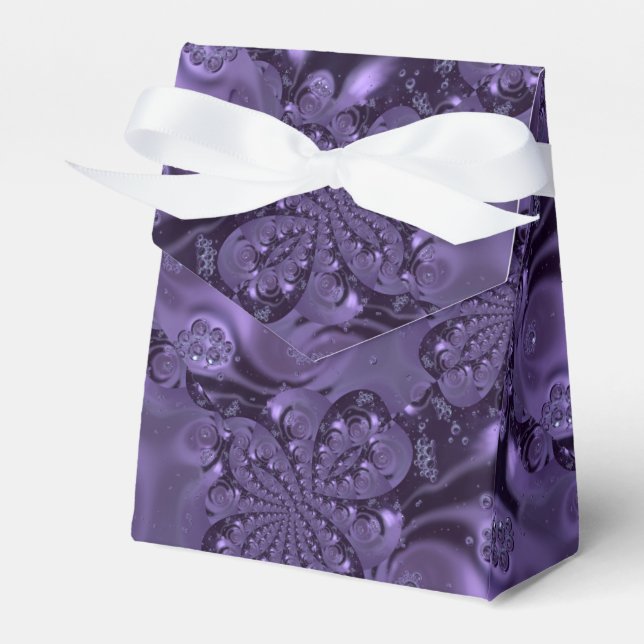 Elegant Royal Purple Liquid Sparkle Favor Boxes (Front Side)