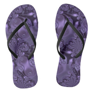 Elegant Royal Purple Liquid Sparkle Flip Flops