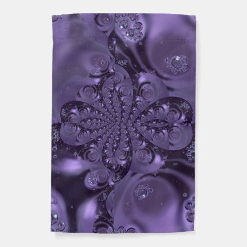 Elegant Royal Purple Liquid Sparkle Garden Flag