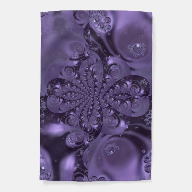 Elegant Royal Purple Liquid Sparkle Garden Flag (Front)