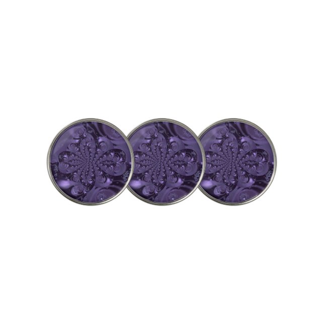 Elegant Royal Purple Liquid Sparkle Golf Ball Marker (3 Up)