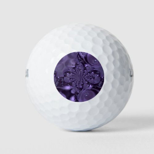Elegant Royal Purple Liquid Sparkle Golf Balls
