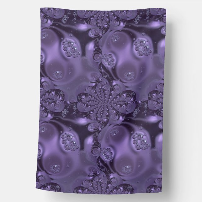 Elegant Royal Purple Liquid Sparkle House Flag (Front)