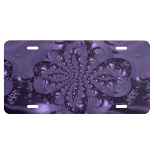 Elegant Royal Purple Liquid Sparkle License Plate