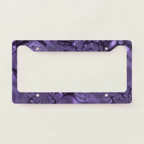 Elegant Royal Purple Liquid Sparkle License Plate Frame