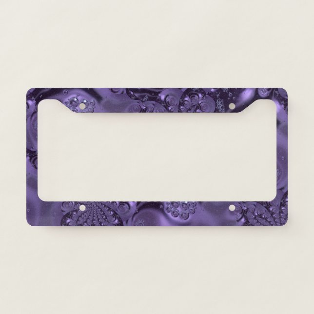 Elegant Royal Purple Liquid Sparkle License Plate Frame (Front)