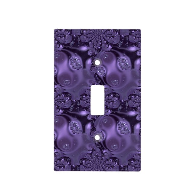 Elegant Royal Purple Liquid Sparkle Light Switch Cover (Front)