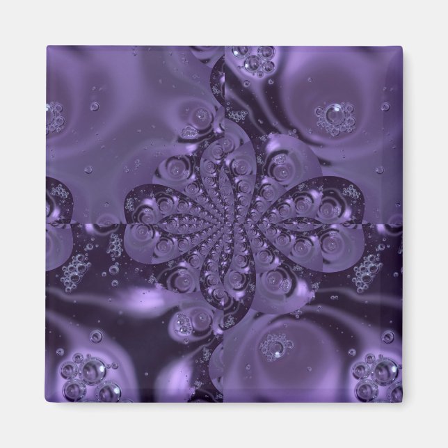 Elegant Royal Purple Liquid Sparkle Magnet (Front)