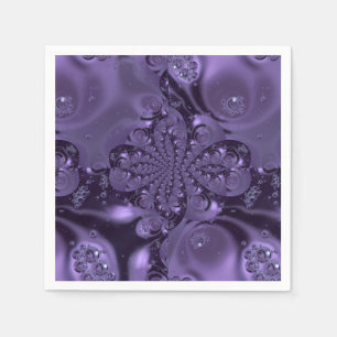 Elegant Royal Purple Liquid Sparkle Napkins