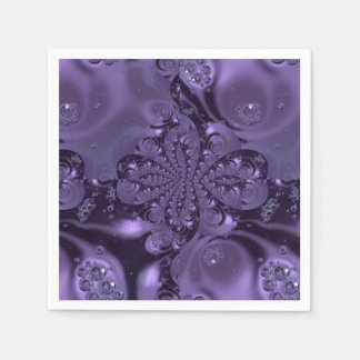 Elegant Royal Purple Liquid Sparkle Napkins