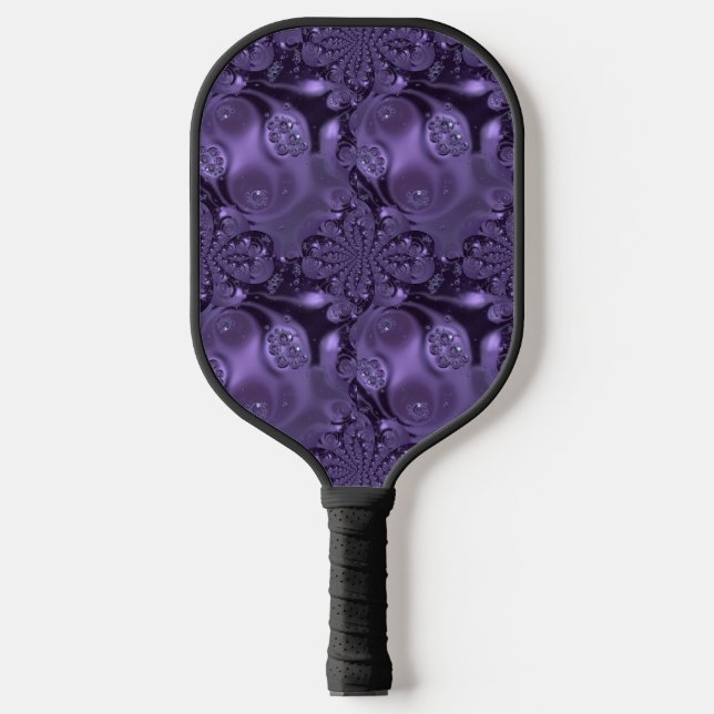 Elegant Royal Purple Liquid Sparkle Pickleball Paddle (Front)