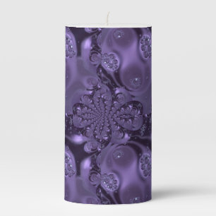 Elegant Royal Purple Liquid Sparkle Pillar Candle