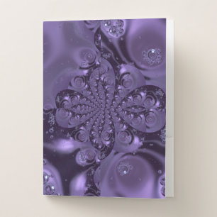 Elegant Royal Purple Liquid Sparkle Pocket Folder