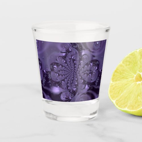 Elegant Royal Purple Liquid Sparkle Shot Glass