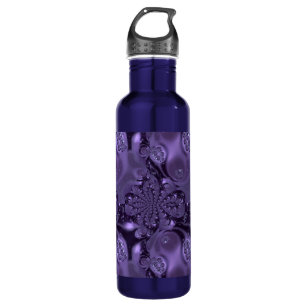 Elegant Royal Purple Liquid Sparkle Stainless Steel Water Bottle