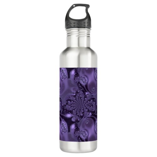 Elegant Royal Purple Liquid Sparkle Stainless Steel Water Bottle