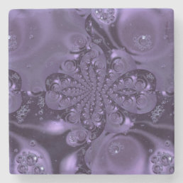 Elegant Royal Purple Liquid Sparkle Stone Coaster