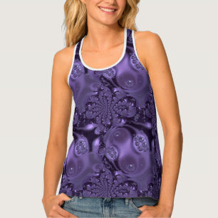 Elegant Royal Purple Liquid Sparkle Tank Top
