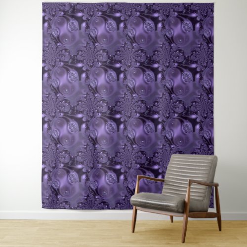 Elegant Royal Purple Liquid Sparkle Tapestry