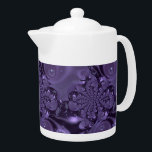 Elegant Royal Purple Liquid Sparkle Teapot<br><div class="desc">Tranquil,  elegant deep royal purple shimmer sparkle liquid water pattern.</div>