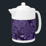 Elegant Royal Purple Liquid Sparkle Teapot<br><div class="desc">Tranquil,  elegant deep royal purple shimmer sparkle liquid water pattern.</div>