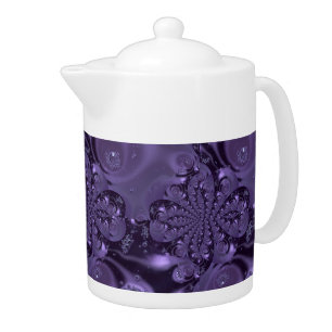 Elegant Royal Purple Liquid Sparkle Teapot