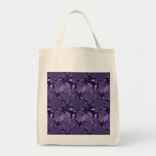 Elegant Royal Purple Liquid Sparkle Tote Bag (Front)