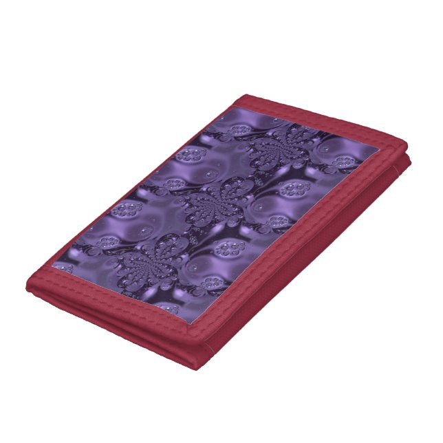 Elegant Royal Purple Liquid Sparkle Trifold Wallet (Bottom)