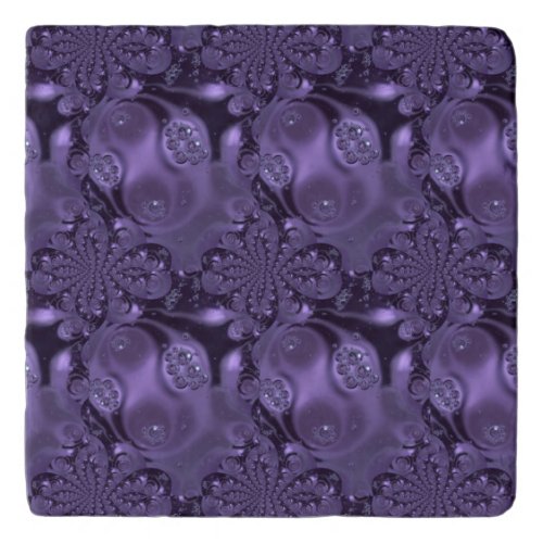 Elegant Royal Purple Liquid Sparkle Trivet