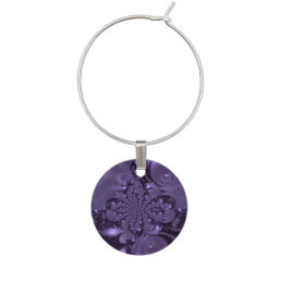 Elegant Royal Purple Liquid Sparkle Wine Charm