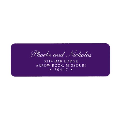 Elegant Royal Purple Return Address Wedding Label