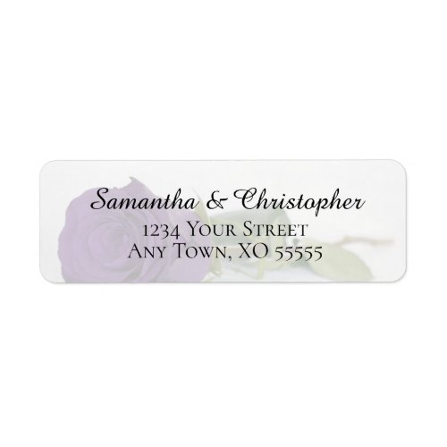 Elegant Royal Purple Rose Wedding Return Address Label