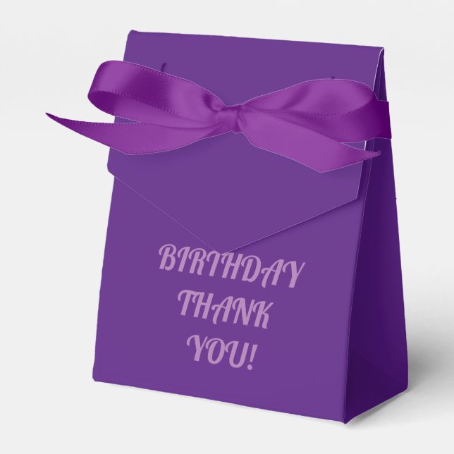 ELEGANT ROYAL PURPLE. TENT WITH RIBBON FAVOR BOX (Front Side)